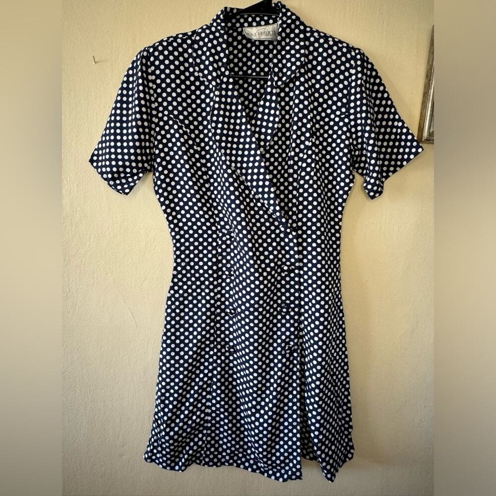 1990s vintage navy and white suit dress
